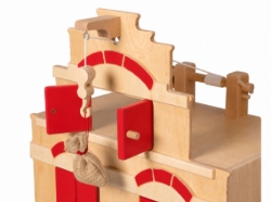 Van Dijk Toys Houten Pakhuis - Naturel/Rood – Vanaf 2 jaar