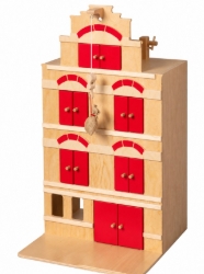 Van Dijk Toys Houten Pakhuis - Naturel/Rood – Vanaf 2 jaar