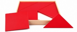Van Dijk Toys Luxe Tangram Rood – Houten Spel/Puzzel in Kist - Vanaf 3 jaar