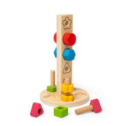 Big Jigs - Montessori Houten Schroef en bout toren 1+ 100% FSC BJ-37002 Duurzaam speelgoed 2