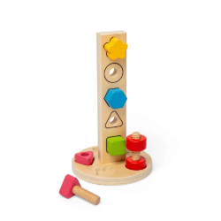 Big Jigs - Montessori Houten Schroef en bout toren 1+ 100% FSC BJ-37002 Duurzaam speelgoed 1