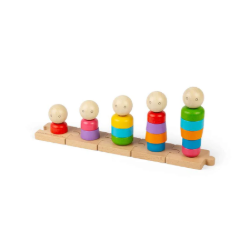 Big Jigs - Montessori Houten Regenboog familie, steken, schroeven, puzzelen en kleuren 100%FSC 1+ BJ37009 Duurzaam speelgoed 2