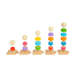 Big Jigs - Montessori Houten Regenboog familie, steken, schroeven, puzzelen en kleuren 100%FSC 1+ BJ37009 Duurzaam speelgoed 3