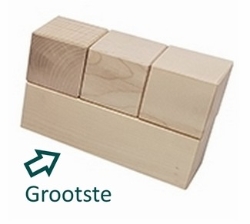 Picture of Blanke Houten Mijlpaalblok ( 5,5 x 5,5 x 16,5 cm) 3xlengte/lang – Massief Beukenhout