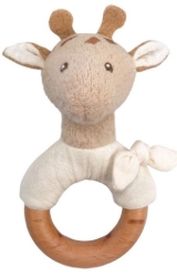 ET-120810 Egmont Toys – Baby Giraffe Leonie Knuffel Rammelaar & Bijtring – 0+ Biokatoen & Hout, 13 cm Duurzaam speelgoed 1