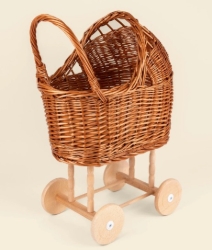 Egmont Toys Rieten Poppenwagen – Vaste Kap & Dekentje – 2+ jaar