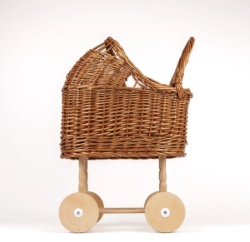 Egmont Toys Rieten Poppenwagen – Vaste Kap & Dekentje – 2+ jaar