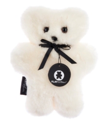 FLATOUTbear - Schapenwollen Knuffelbeer, 30 cm - Melkwit– Natuurlijk & Rustgevend – Vanaf 0 jaar
