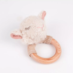 Egmont Toys – Baby Rammelaar & Bijtring - Schaap Mary - Biologisch katoen - Vanaf 0 jr