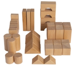 Van Dijk Toys Blokkenset – 37 Beukenhouten Blokken + Opbergzak – 12m+