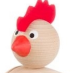 MS-MH764 Trekfiguur kip blank met rode snavel Duurzaam speelgoed 2
