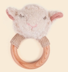 Egmont Toys – Baby Rammelaar & Bijtring - Schaap Mary - Biologisch katoen - Vanaf 0 jr
