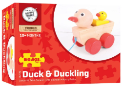 BJ-BJ770 Houten trekfiguur eend met kuiken Duurzaam speelgoed 4