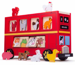 BJ-BJ692 Houten vormenbus, dierensorteerbus Duurzaam speelgoed 1
