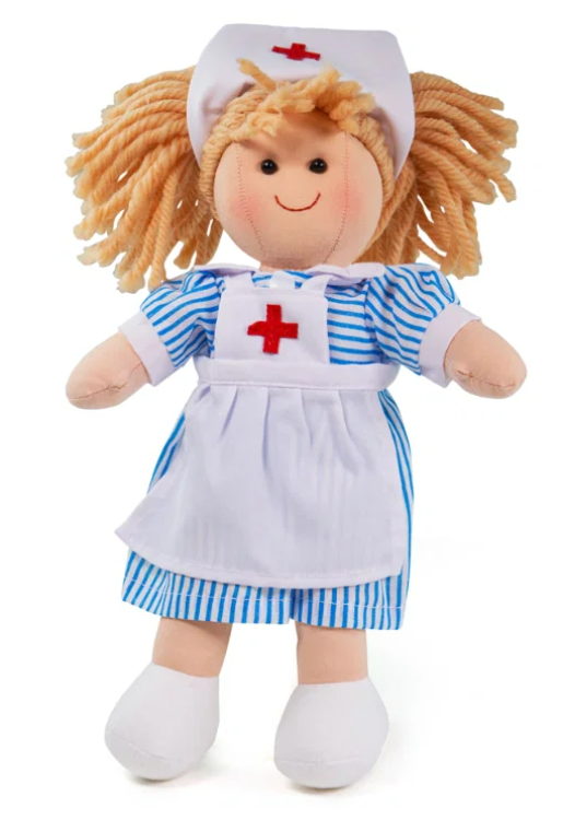 Bigjigs lappenpop verpleegster Nancy BJ-BJD011 1