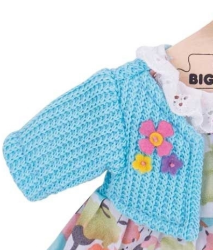 Bigjigs Poppenkleding jurkvest bloem blauw BJ-BJD500 2