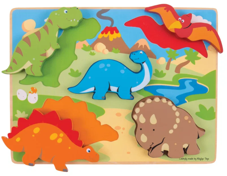 Bigjigs Grote stukken puzzel Dino's BJ-BJ332 1