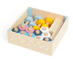 Bigjigs kist met houten bouten en moeren BJ-BJ35024 1