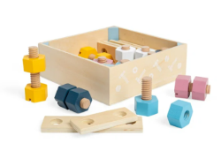 Bigjigs kist met houten bouten en moeren BJ-BJ35024 3