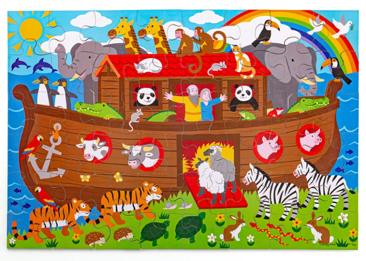 Bigjigs Vloerpuzzel Hout Ark van Noah – 48 Stuks – vanaf 3 Jaar
