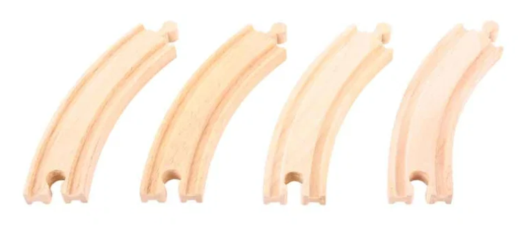 Bigjigs Houten rails bocht lang 4 stuks BJ-BJT102 1