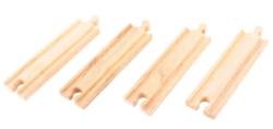 Bigjigs Houten rails recht kort 4 stuks BJ-BJT101 1