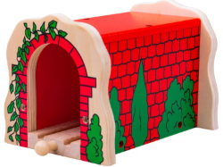 Bigjigs Spoortunnel rood houten treinbaan BJ-BJT135 1