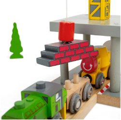 Bigjigs treinbaangebouw gele kraan BJ-BJT175 6