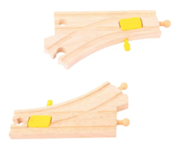Bigjigs Houten rails mechanische wissel 2 stuks BJ-BJT219 1