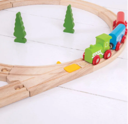Bigjigs Houten rails mechanische wissel 2 stuks BJ-BJT219 2