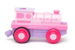 Bigjigs batterijtrein roze locomotief BJ-BJ310 3