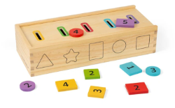 Bigjigs houten sorteerbox kleuren, vormen en cijfers BJ-37010 2