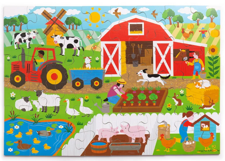 Bigjigs Vloerpuzzel Hout Boerderij – 48 Stuks – 3+ Jaar