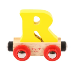 Image de Bigjigs Rail houten lettertrein - Letter R, gekleurd