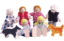 Bigjigs poppenhuispoppetjes Familie 6 stuks + hond en kat BJ-JT117 1