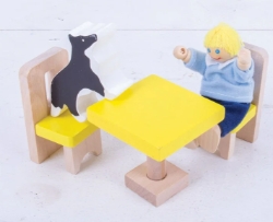 Bigjigs poppenhuispoppetjes Familie 6 stuks + hond en kat BJ-JT117 5