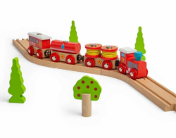 Bigjigs Brandweer trein 3 delig Houten treinbaan BJ-BJT474 3