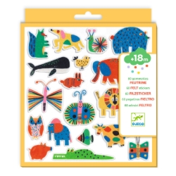 Djeco - stickerset - 60 vilten stickers - Dieren overal! - vanaf 18 maanden