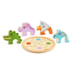 Djeco - houten reliëfpuzzel - Rondo Croco - vanaf 2 jaar