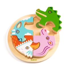 Djeco - houten reliëfpuzzel - Rondo Croco - vanaf 2 jaar