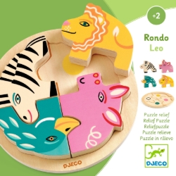 Djeco - houten reliëfpuzzel - Rondo Leo - vanaf 2 jaar