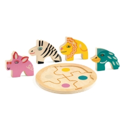 Djeco - houten reliëfpuzzel - Rondo Leo - vanaf 2 jaar