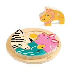 Djeco - houten reliëfpuzzel - Rondo Leo - vanaf 2 jaar