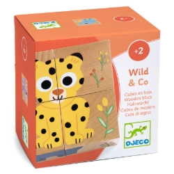 Djeco - houten puzzel - Wild & Co - vanaf 2 jaar