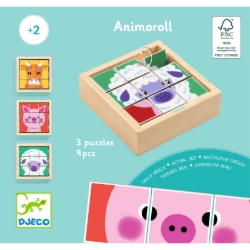 Djeco - houten draaipuzzel - Animoroll Boerderijdieren - vanaf 2 jaar