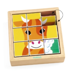 Djeco - houten draaipuzzel - Animoroll Boerderijdieren - vanaf 2 jaar