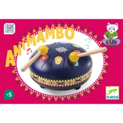 Djeco - Metalen Trommel - Tongtrommel- 8 Toons, Blauw - vanaf 5 jaar