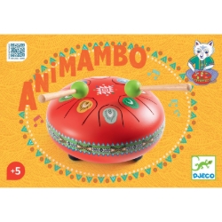 Djeco - Tongtrommel Rood - Metaal, 8 Toons - vanaf 5 jaar