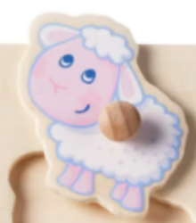 HABA Knoppenpuzzel Boerderij – Houten Baby Puzzel – vanaf 12 maanden