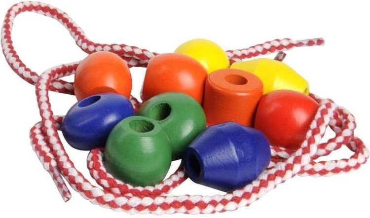 Jouéco Kralen 85-delig – Houten Rijgkralen Set – Vanaf 3 Jaar